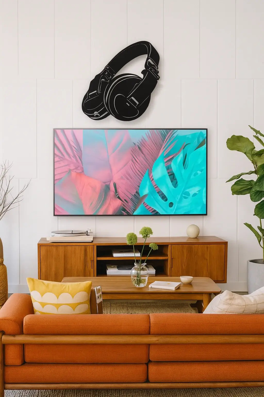 3D Headphones Wall Art