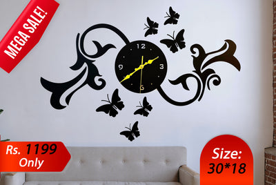 Butterfly Elegance Wall Clock