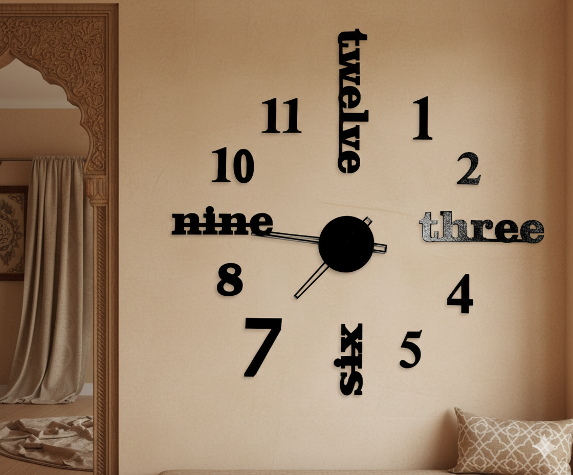 Typography Wall Clock