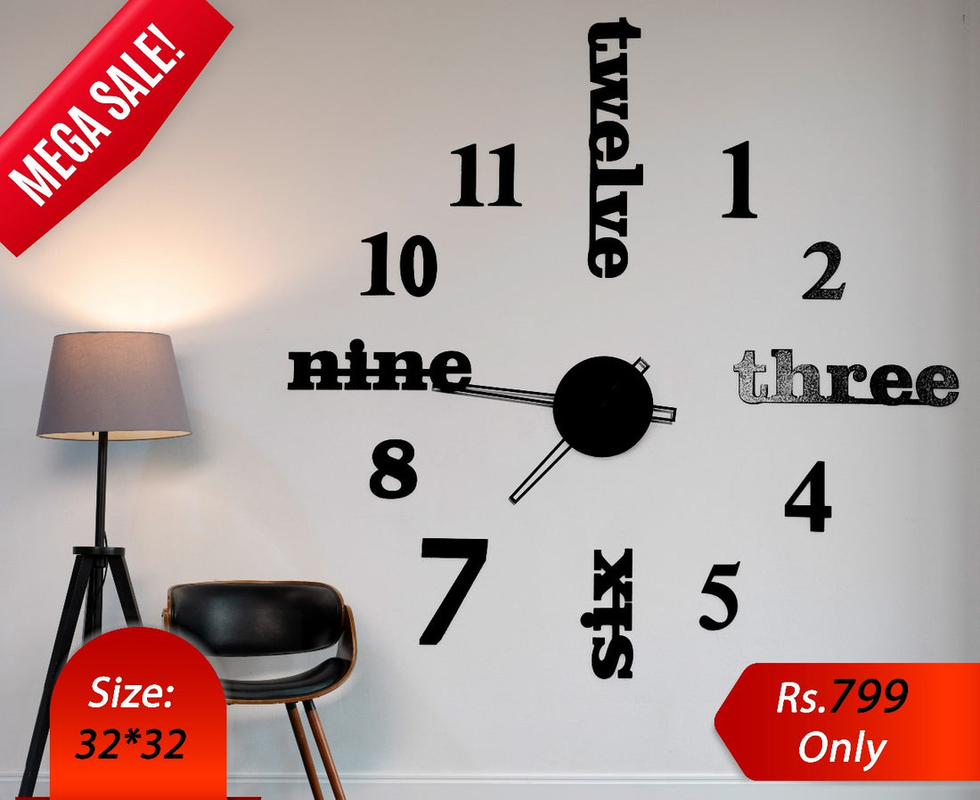 Typography Wall Clock