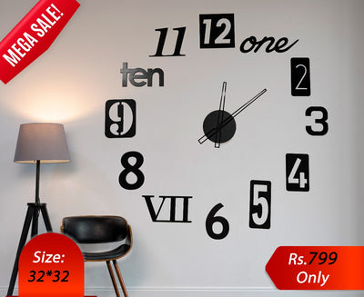MixStyle Numbers Wall Clock